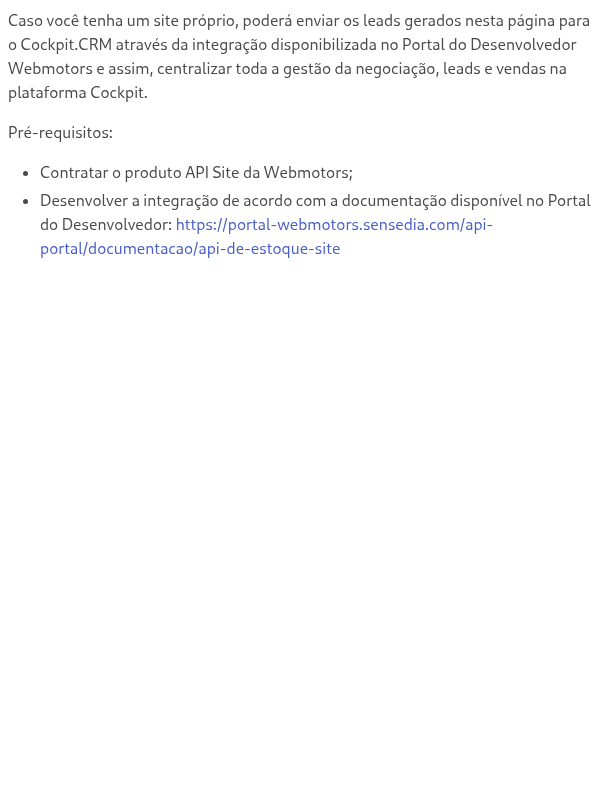 Integração de leads de sites institucionais