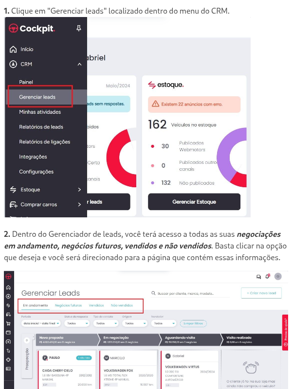 Como faço para visualizar todos as minhas negociações?