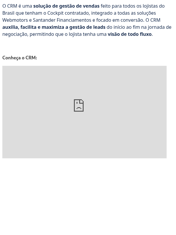 O que é o CRM do Cockpit?