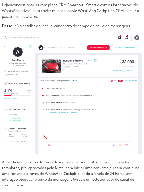 Como trocar mensagens via WhatsApp Cockpit?