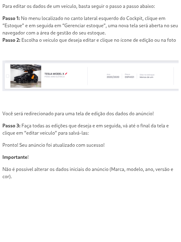 Como editar dados do veículo?
