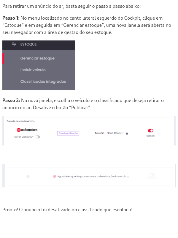 Como retirar um anúncio do ar?