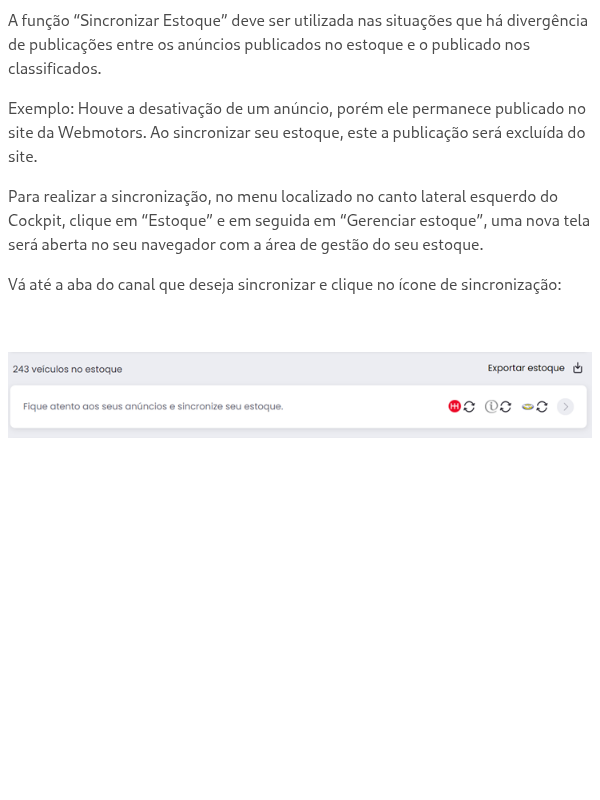 Como sincronizar meu estoque?