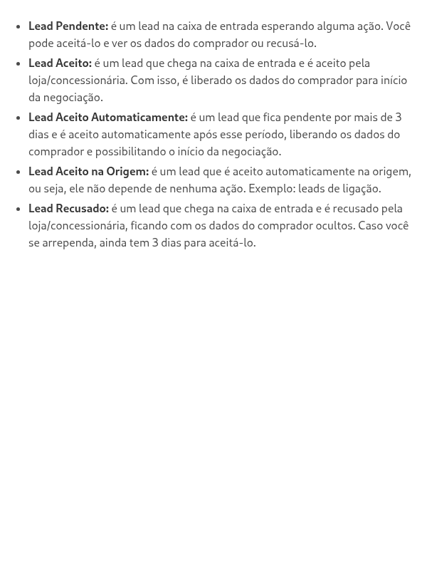 Quais são os status dos Leads na Plataforma do Revendedor no Plano Performance?