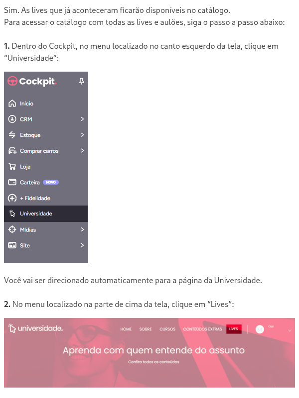 Consigo ter acesso a live da Universidade depois que ela é finalizada?