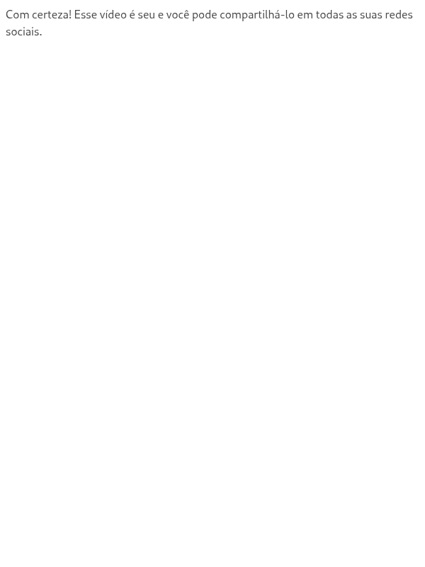 Eu posso divulgar o meu vídeo feito para a Webmotors TV nas minhas redes sociais?