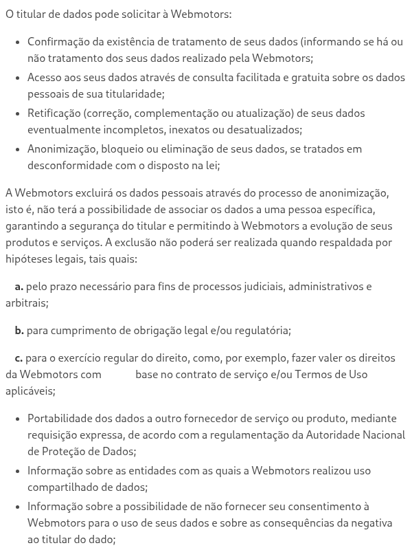 Quais os direitos dos titulares dos dados?