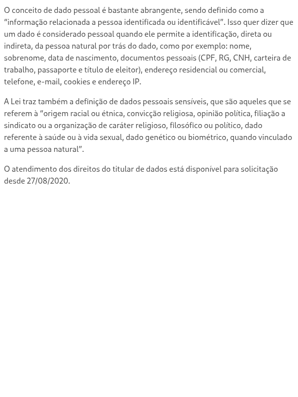 O que são dados pessoais e dados pessoais sensíveis?