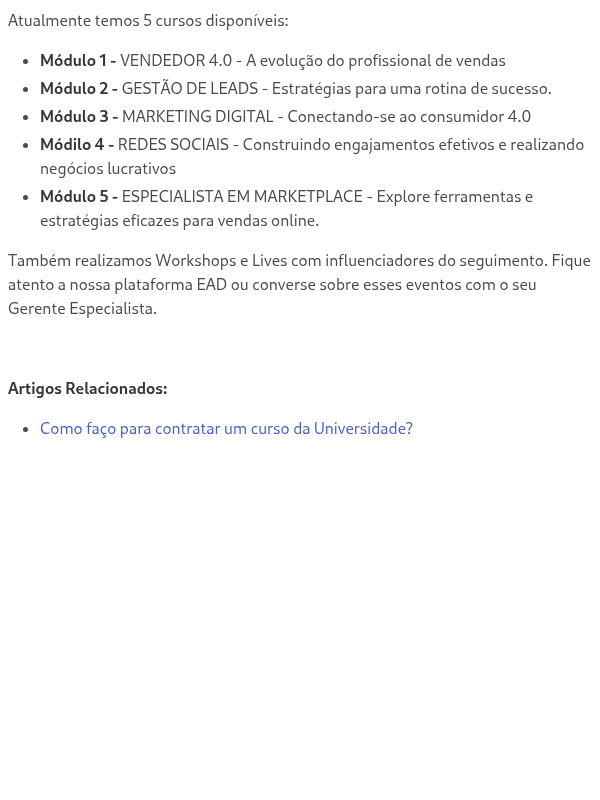 Quantos cursos existem?