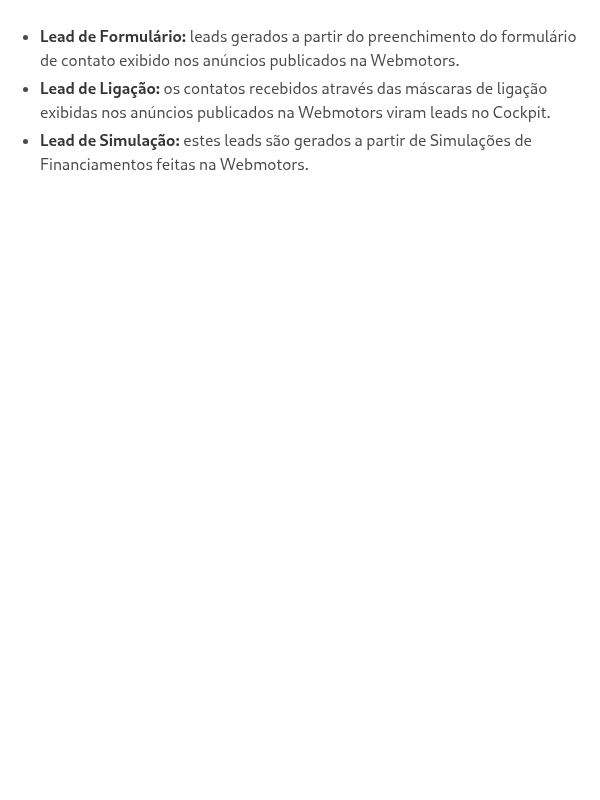 Quais são os tipos de lead do Plano Controle?