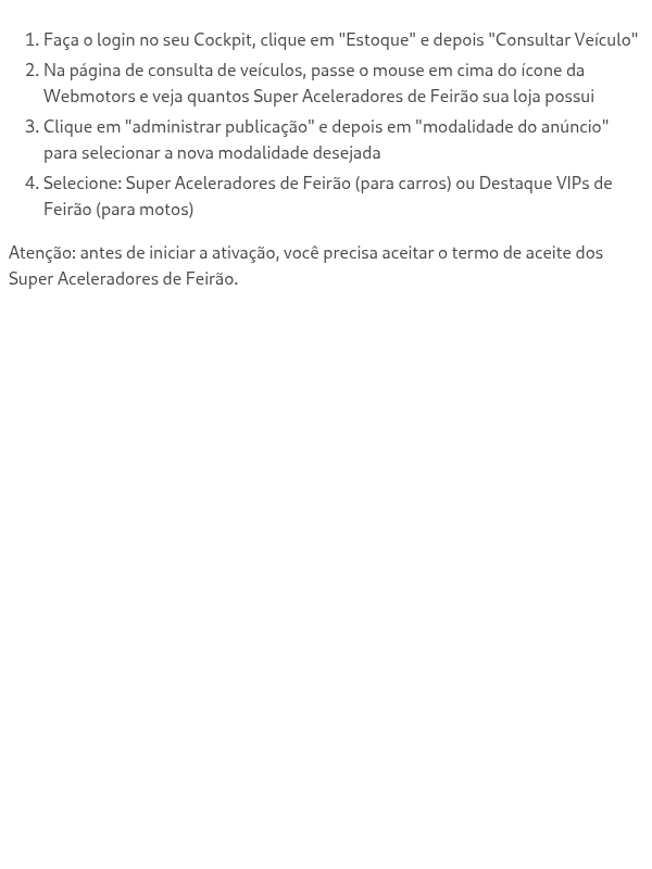 Como ativar os Super Aceleradores de Feirão?