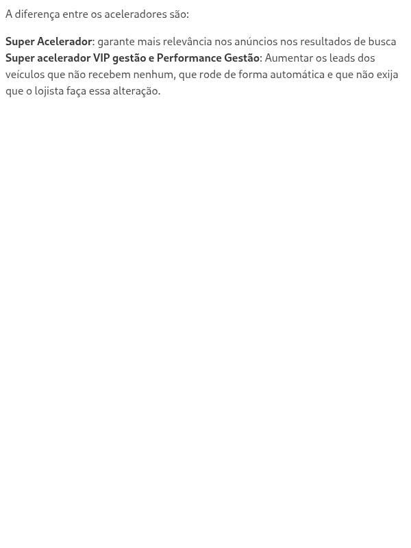 Qual a diferença entre os Aceleradores?