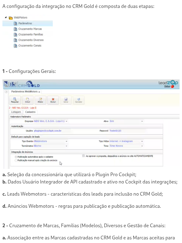 Como configurar integração com o Plugin Pro Cockpit no CRM Gold?