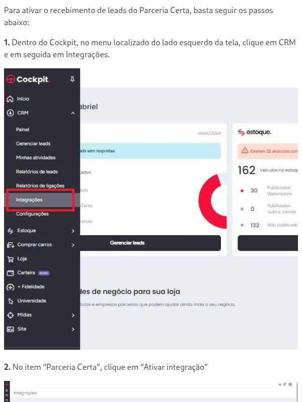 Como ativar o Parceria Certa?