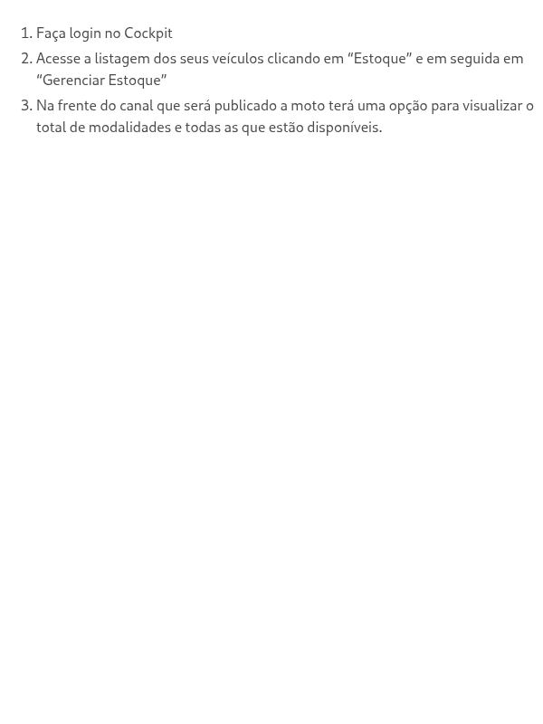 Como visualizar as modalidades disponíveis para publicação?