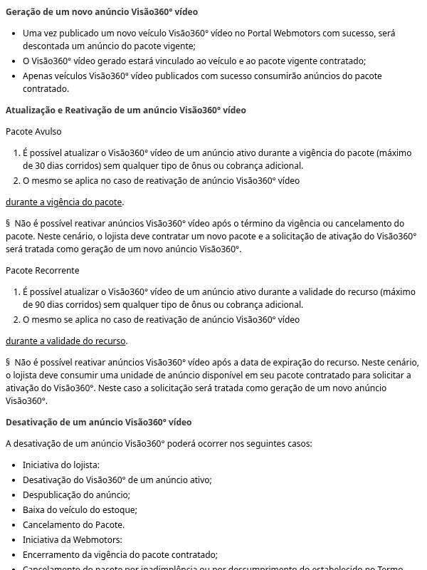 Como funciona o consumo do pacote do Visão360°?