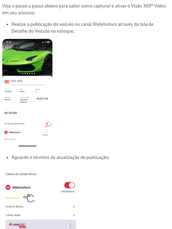 Como ativar o Visão 360º Vídeo em anúncios não publicados?