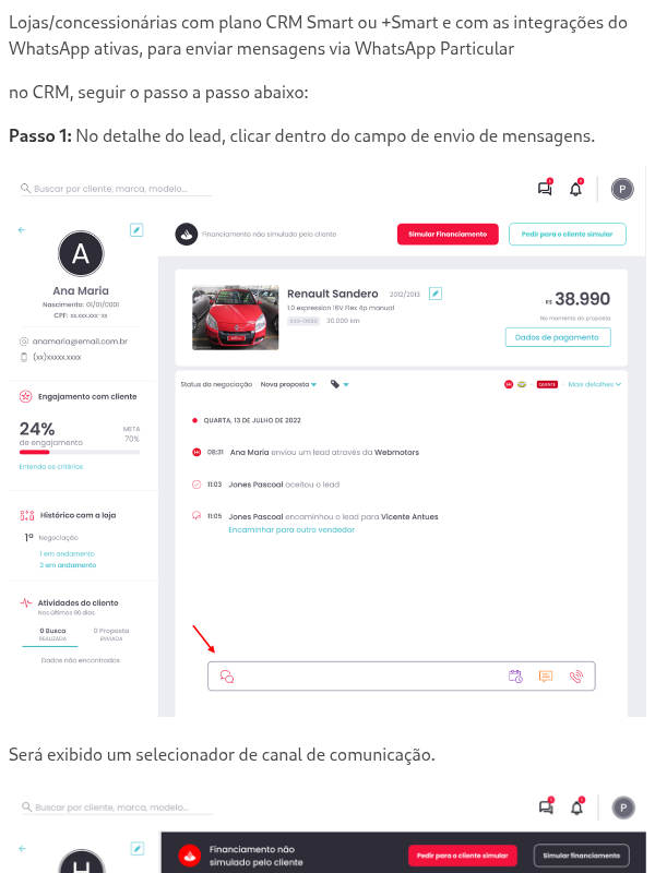 Como trocar mensagens via WhatsApp Particular?