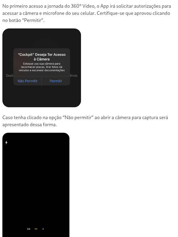 Erro ao gravar o vídeo da parte externa