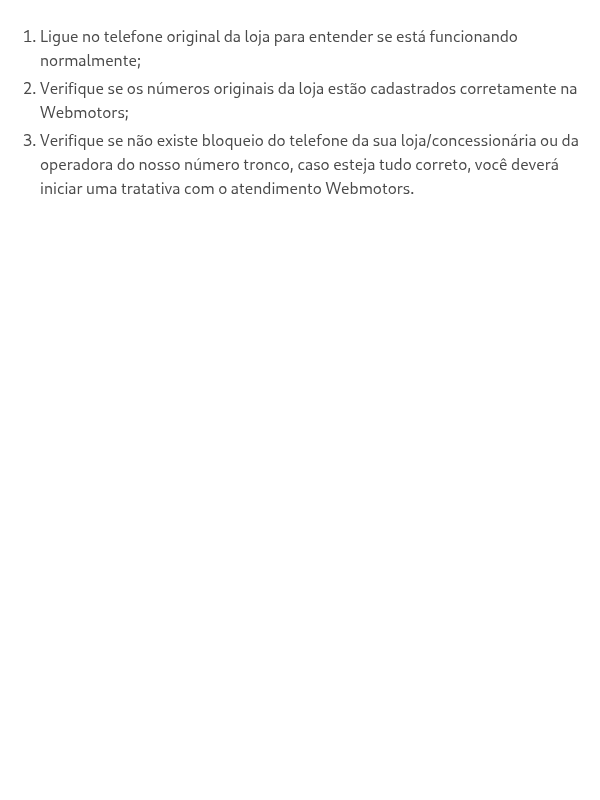 Ligo no telefone máscara e a ligação não é transferida para minha loja. O que fazer?