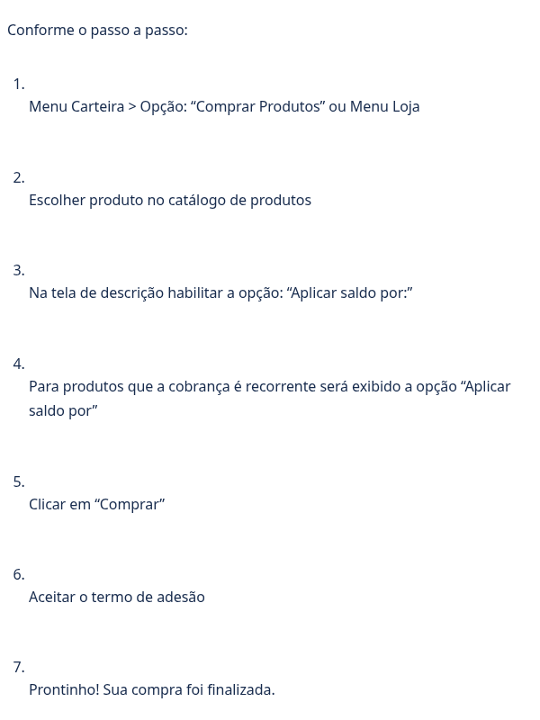 Como utilizar meus créditos para resgatar produtos?
