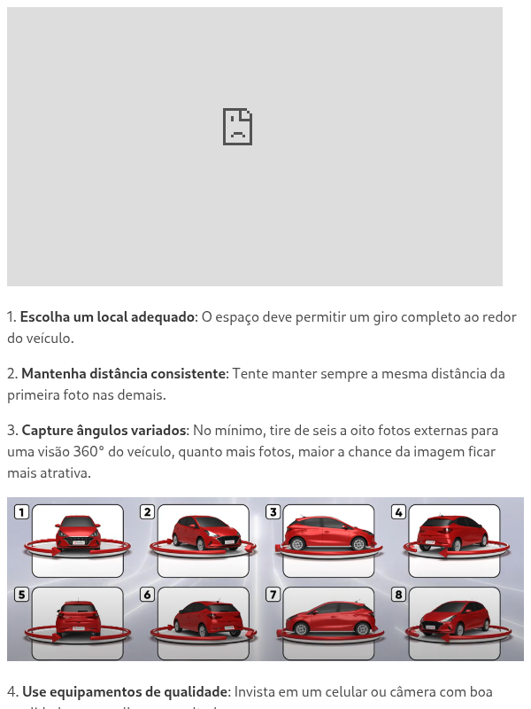 Boas práticas para gerar o Visão360° Foto