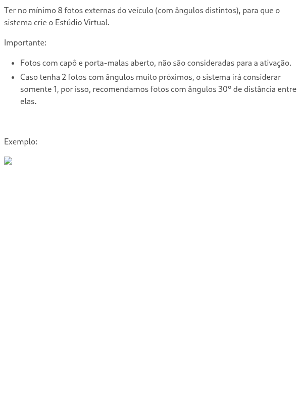 Quais os requisitos para que meu veículo tenha o “Estudio Virtual”?