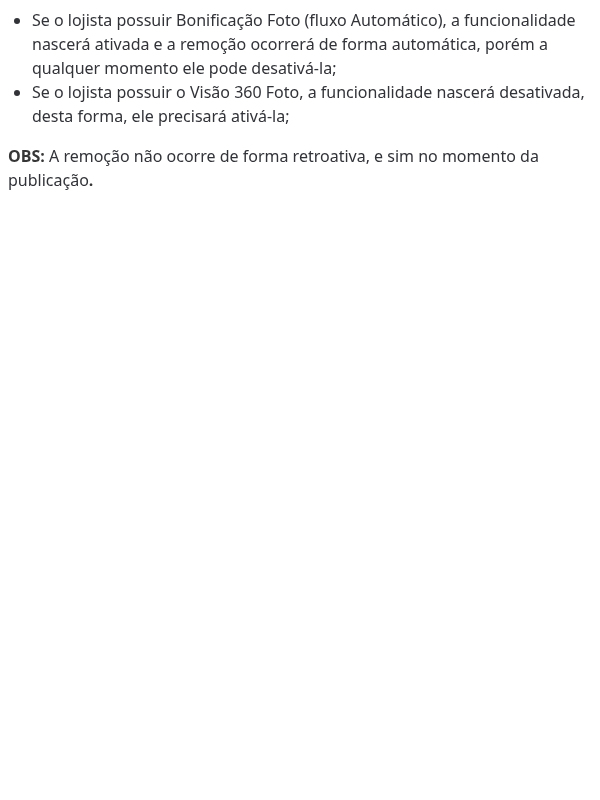 Em quais anúncios serão aplicados a Remoção de Fundo?