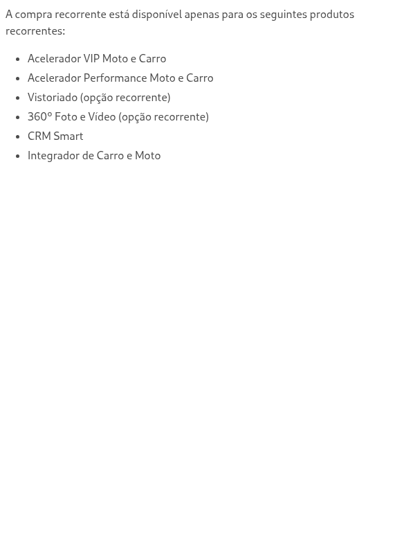 Quais produtos são elegíveis para compra recorrente?