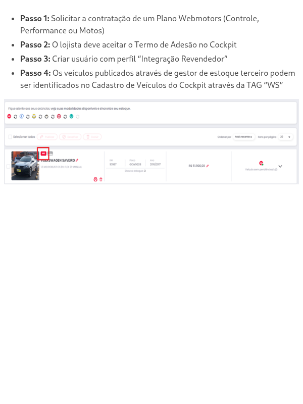 Como publicar anúncios na Webmotors via Gestor de Estoque Terceiro?