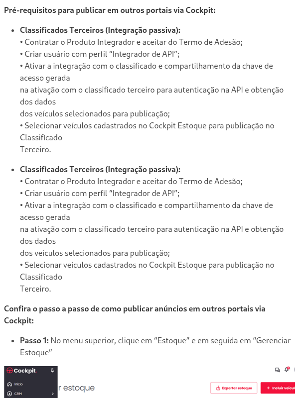Como publicar anúncios em outros portais via Cockpit?
