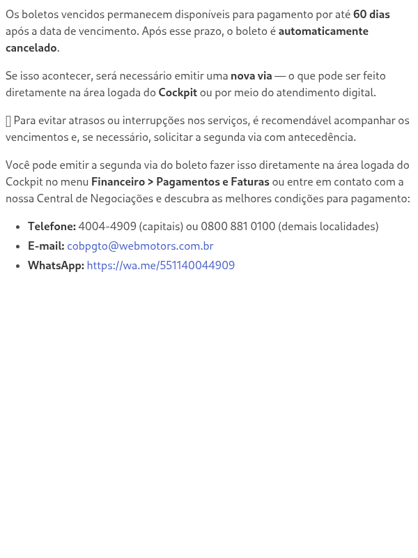 Por quanto tempo um boleto vencido fica disponível para pagamento?