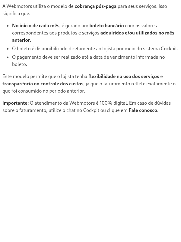 Como funciona o modelo de faturamento da Webmotors?