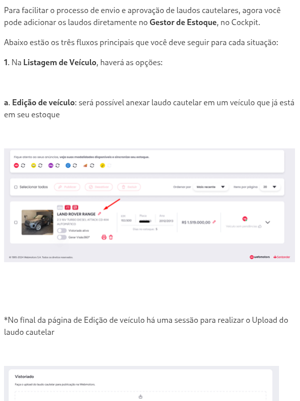 Como anexar laudos aos meus anúncios Vistoriados?