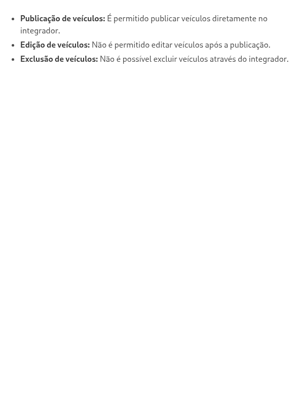 O que é permitido com o integrador do Instagram?