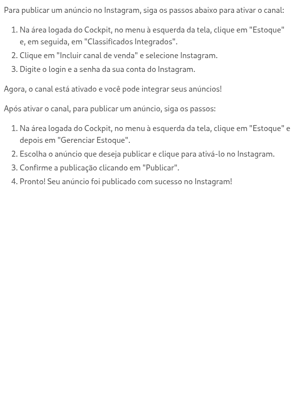 Como publicar o anúncio no Instagram?
