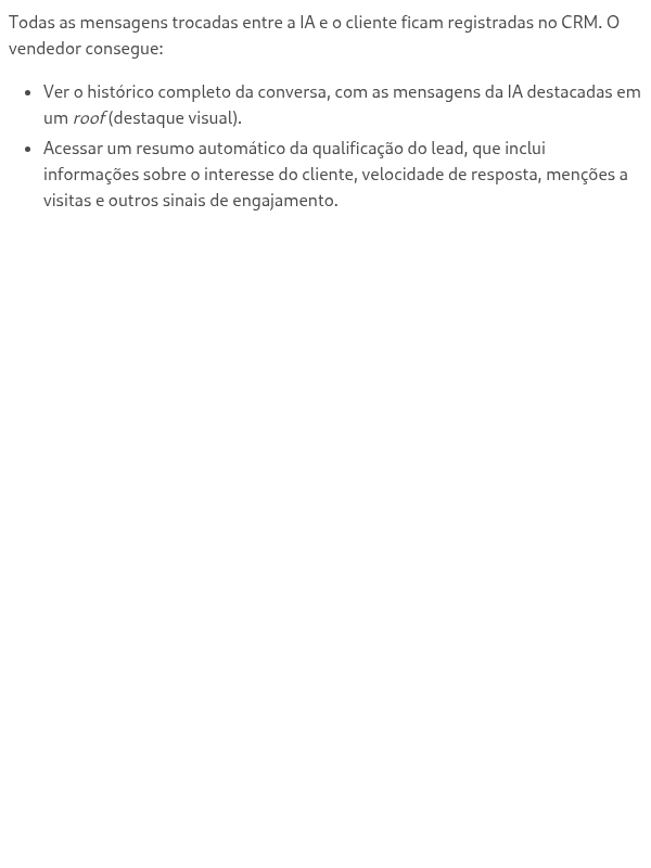 Como o vendedor visualiza a interação da IA com o cliente?
