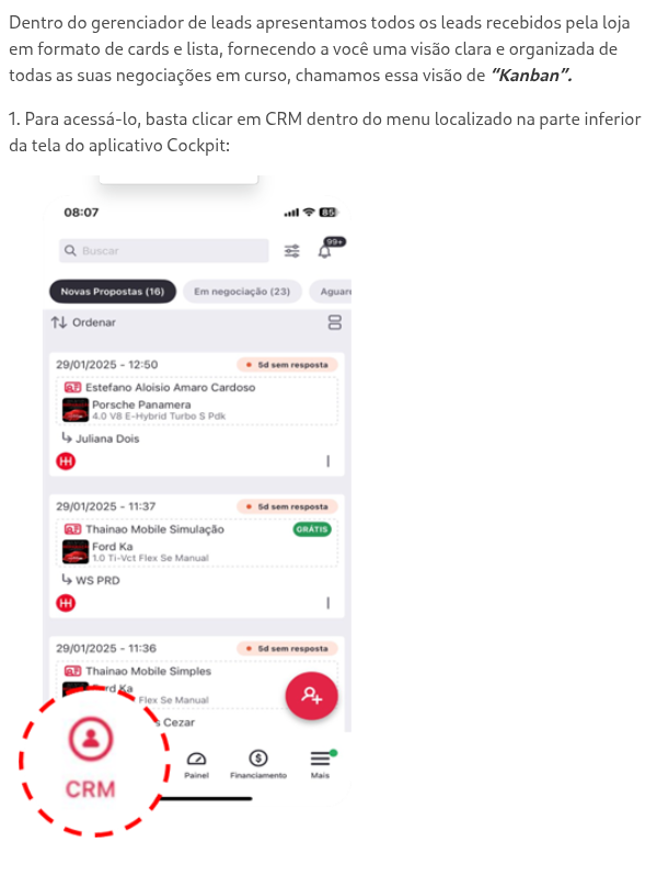Como funciona o Kanban no App Cockpit?