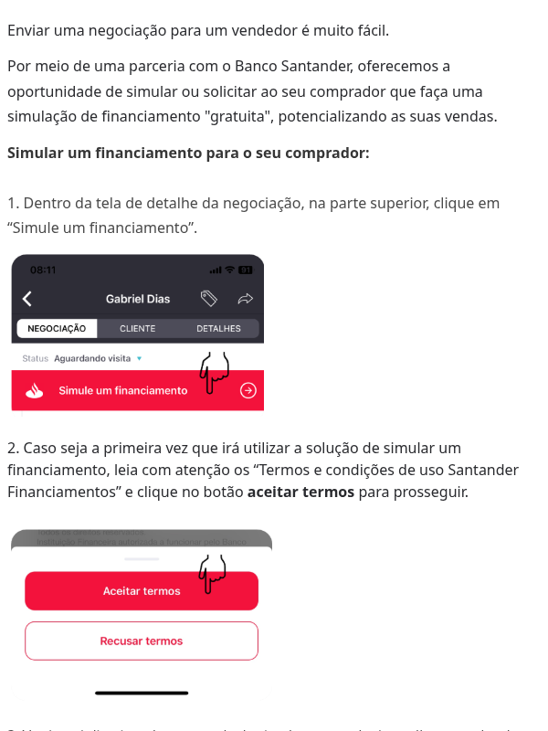 Como funciona a simulação de financiamento dentro do CRM no App Cockpit?
