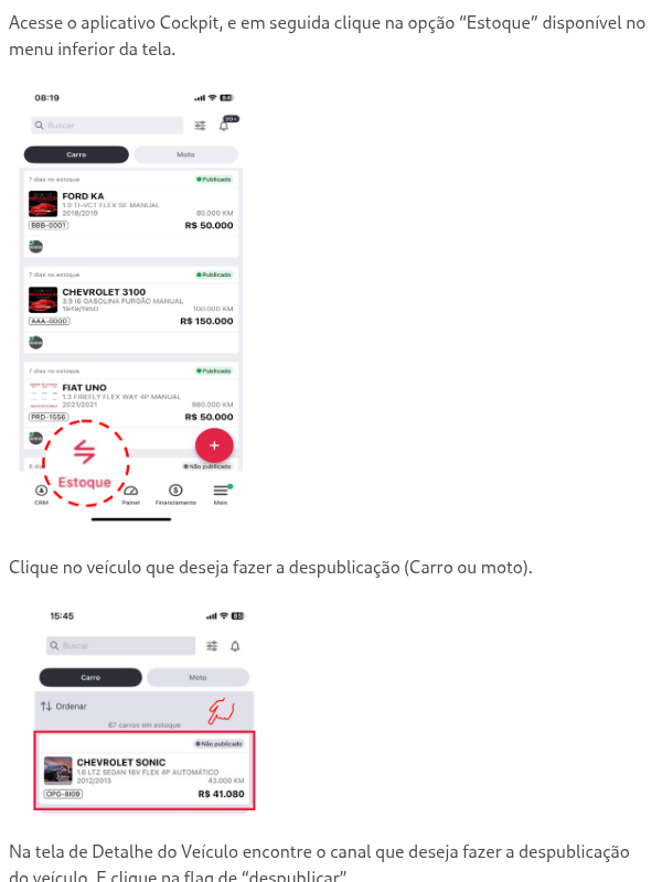 Como retirar um anúncio do ar pelo App Cockpit?