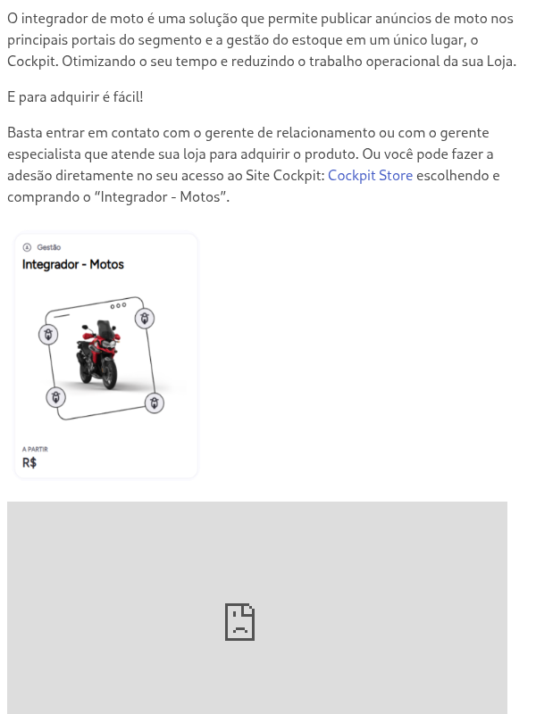 Como adquirir o Integrador de Moto?