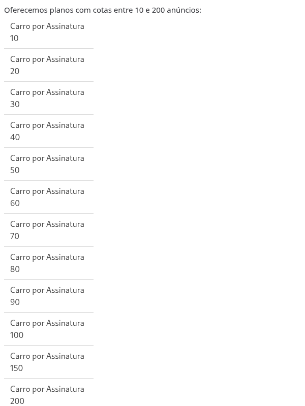 Quais os planos disponíveis?
