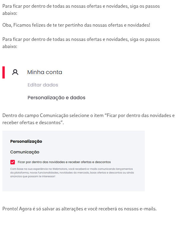 Quero receber as novidades e ofertas. Onde me cadastro?