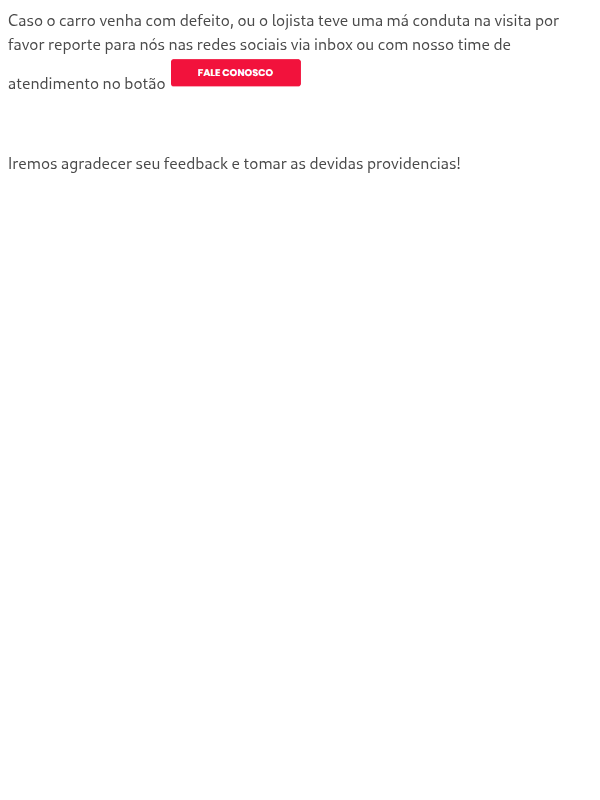 Como posso reportar a má conduta de um lojista durante o test drive?