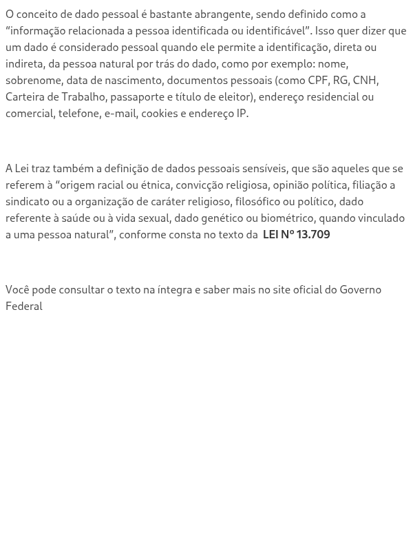 O que são dados pessoais e dados pessoais sensíveis?