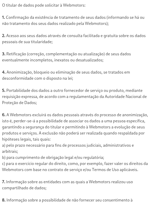 Quais os direitos dos titulares dos dados?