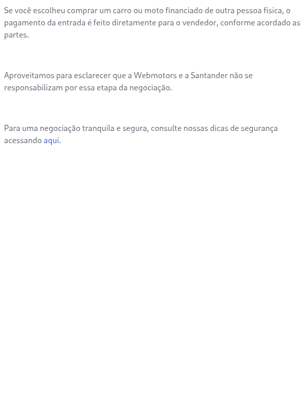 Como é feito o pagamento da entrada?