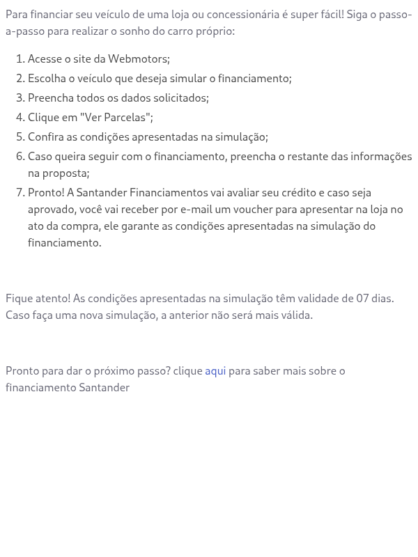 Quais são as etapas do financiamento?