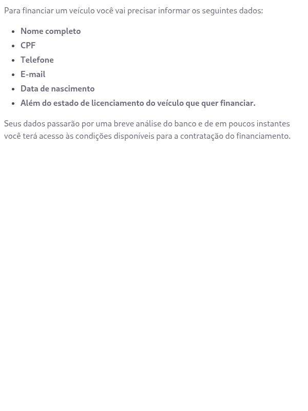 O que preciso para financiar um veículo?