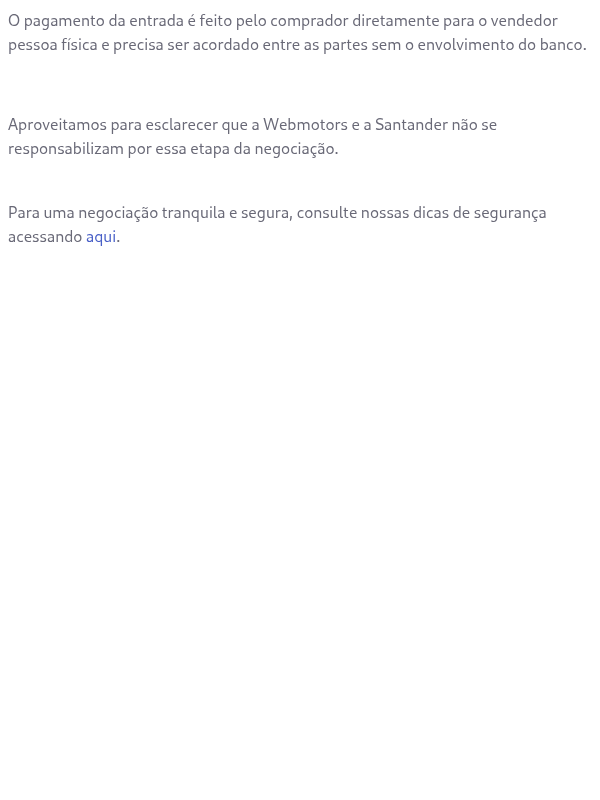 Como é feito o pagamento da entrada?